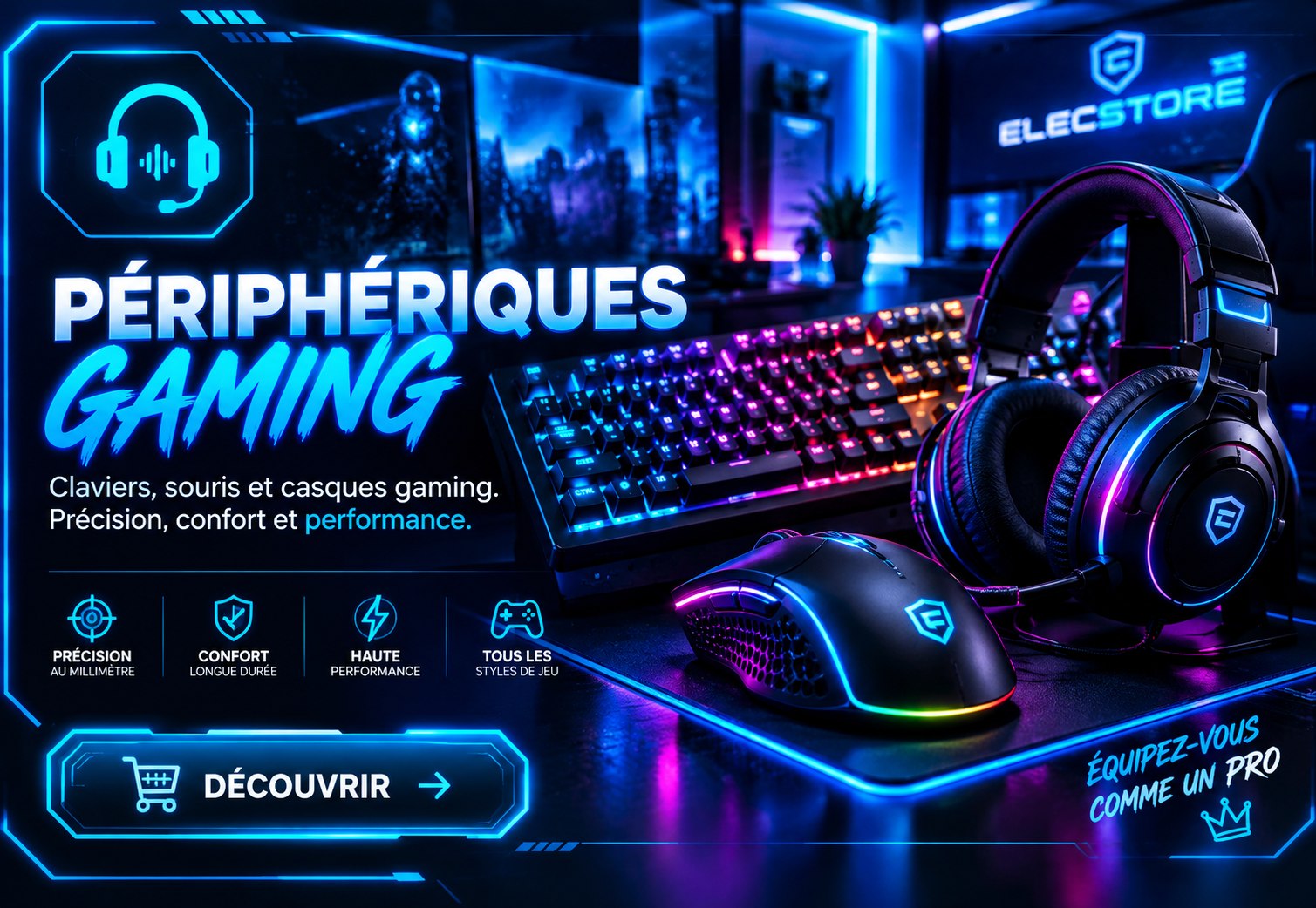 Périphériques - Claviers, souris et casques gaming